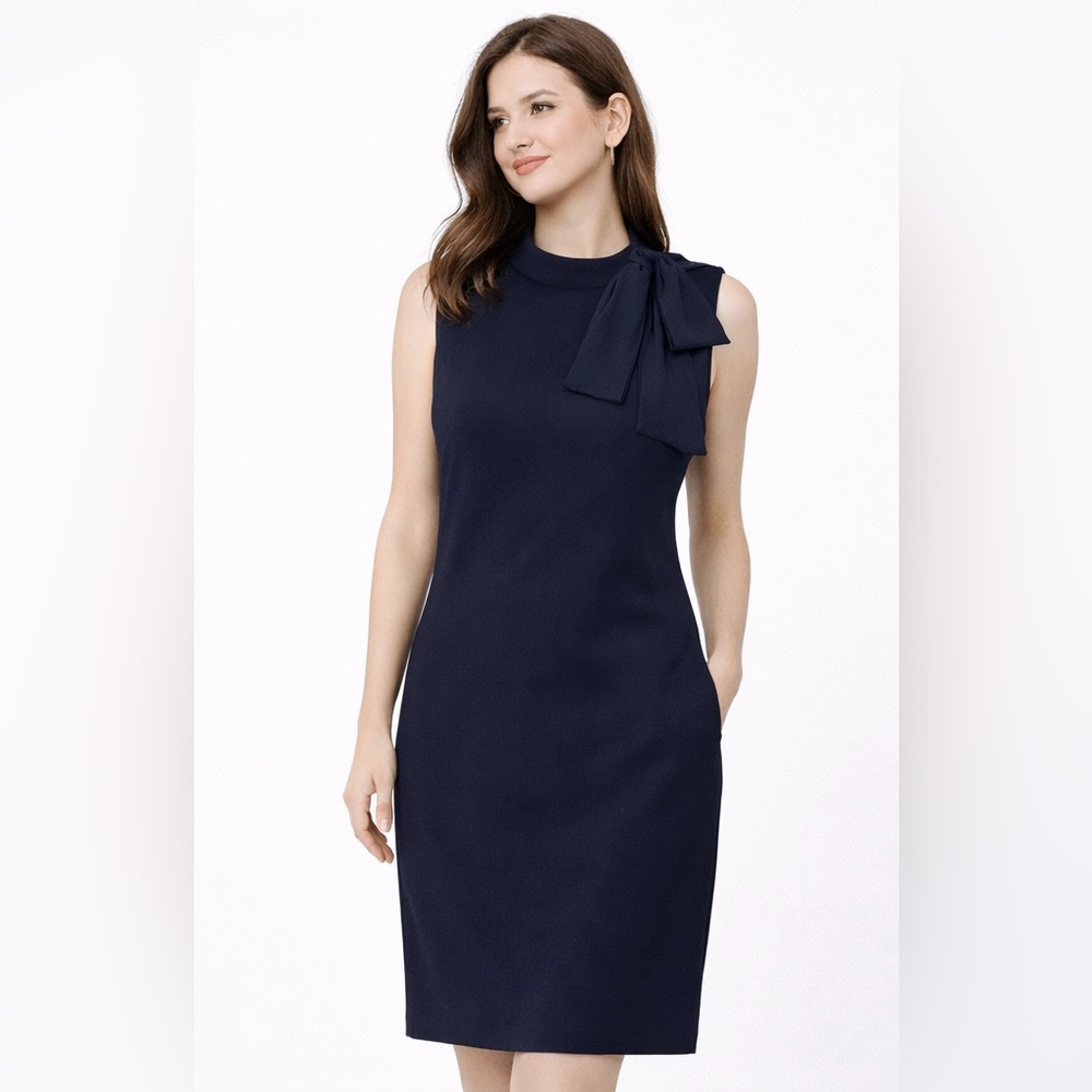🖤 Anne Klein Big Bow Sleeveless Black Dress